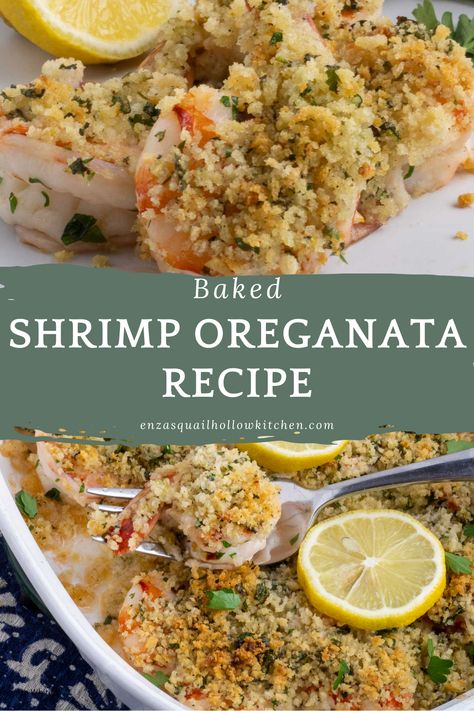 Shrimp Oreganata is a delicious Italian-American seafood dish that you might see on a restaurant menu. This scrumptious recipe combines fresh shrimp with lemon, garlic, breadcrumbs, and of course oregano. It is an easy baked shrimp recipe perfect as an appetizer or a main course. Baked Shrimp Oreganata Recipe, Shrimp Oreganata Baked, Italian Shrimp Appetizers, Shrimp Dejonghe, Shrimp Dejonghe Recipe, Shrimp Oreganata Recipe, Shrimp Oreganata, Baked Clams Oreganata, Oreganata Recipe