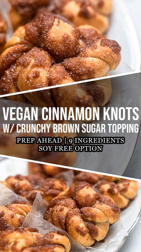 Cinnamon Knots, Vegan Pastries, Vegan Cinnamon Rolls, Vegan Baking Recipes, Dairy Free Breakfasts, Vegan Bakery, Vegan Dessert Recipes, Vegan Treats, Vegan Sweets