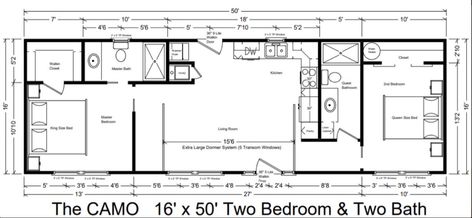 16x50 Cabin Floor Plans, 16x40 Cabin Floor Plans, 16x50 Shed House Plans, 16 X 40 Floor Plans Layout, Tiny Home Floor Plan, Shed House, Metal Building House Plans, Flip Ideas, Shed House Plans