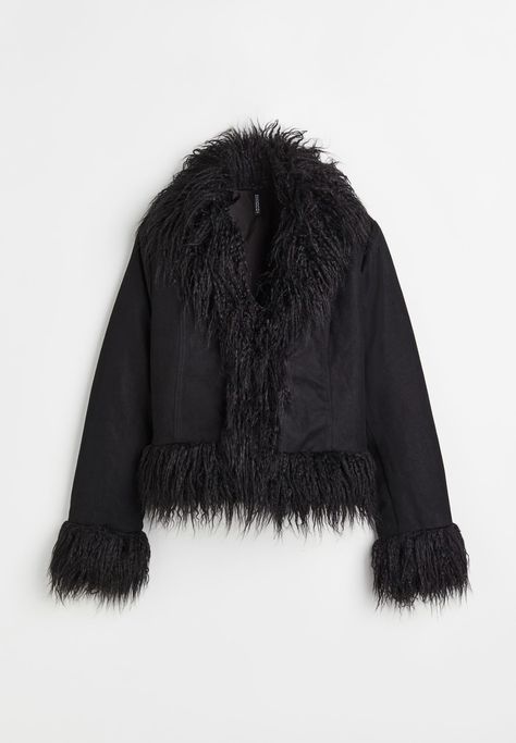 Black Fluffy Jacket, 2016 Tumblr Outfits, Fluffy Jacket, Fitted Jacket, Trim Jacket, M Beauty, Workout Jacket, Collar And Cuff, Shawl Collar