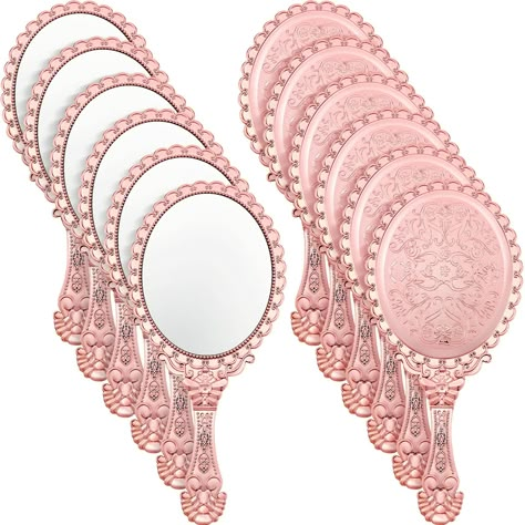 PRICES MAY VARY. What You Will Get: you will receive 12 pieces of rose gold vintage handheld mirrors, the sufficient quantity can meet your daily requirement, and you can also share extra mirror with your friends and families Embossed Flower Design: these hand held decorative mirrors are designed with comfortable handles for long time holding, these classic decorative mirrors are embossed with retro flowers to show elegance, oval shape and retro elements will gain most girls' favors Portable to Vintage Handheld Mirror, Bridgerton Party, Princess Mirror, Princess Party Favors, Princess Tea Party, Mirror Vanity, Mirror Makeup, Handheld Mirror, Travel Mirror