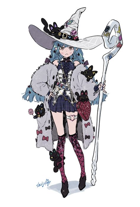 Slimes Girl, Witch Coven, Big Hat, Dnd Characters, Witch Hat, Art Reference Photos, Magical Girl, Character Design Inspiration, Anime Character Design