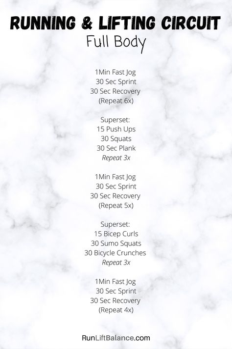 Run And Lift Workout, Running And Strength Workout, Fitness Era, Full Body Day, Circuit Workout Gym, My Workout Routine, Hiit Circuit, Hotel Workout, Full Body Weight Workout