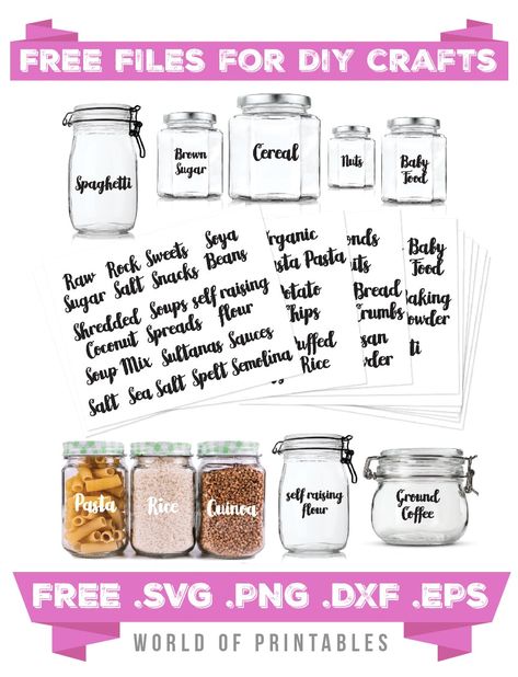 Cricut Pantry Labels Svg Free, Kitchen Labels Printables Free Editable, Pantry Labels Template, Pantry Labels Svg, Pantry Labels Printable, Free Pantry Labels, Kitchen Pantry Labels, Free Pantry, Crafts Cricut