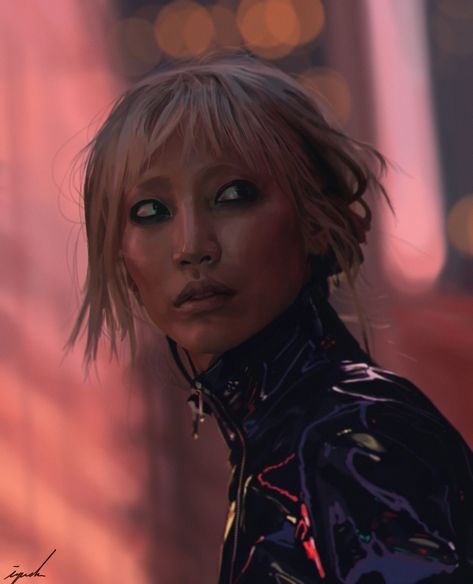 ArtStation - Portrait painting, Adam Ignacz Scifi Drawing, Soo Joo Park, Futurism Fashion, Shadow Face, Blonde Asian, Futuristic Aesthetic, Hood By Air, Blonde Woman, B Fashion