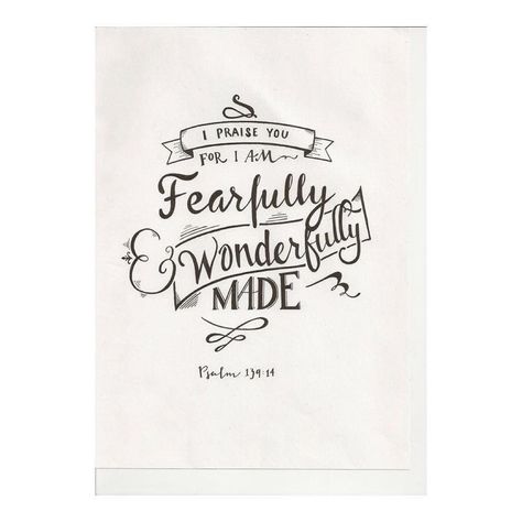 Positive vibes for the morning  #fearfully #wonderfullymade #psalms Psalm 134:14, You Are Wonderfully Made Psalm 139, I Am Fearfully And Wonderfully Made, Psalm 139:14, Finding Identity, Psalm 134, Heart Catheterization, Psalms 139, Scripture Lettering