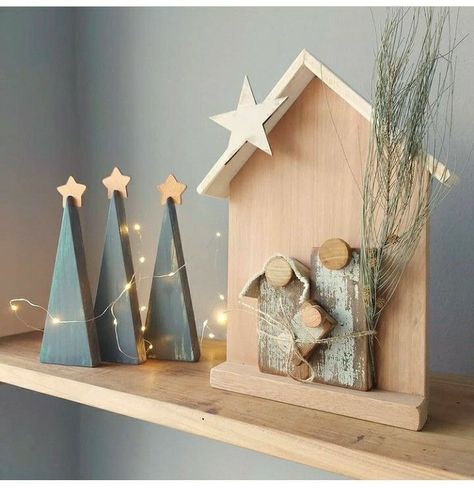 Wooden Nativity Scene, Nativity Ideas, Craft Bazaar, Diy Natal, Wooden Nativity, Diy Nativity, Santa's Workshop, Cool Wood Projects, Jo Jo