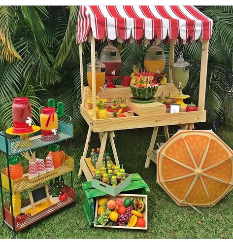 Fruit Stall, Market Day Ideas, Fruit Birthday Party, Fruit Birthday, Fruit Party, Fruit Carving, Picnic Party, Family Birthdays