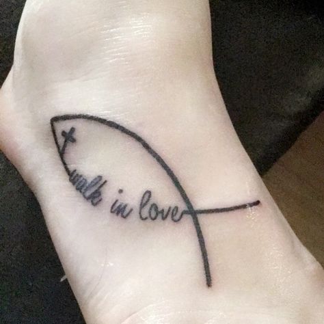 Walk in love tattoo Walk In Love Tattoo, In Love Tattoos, Small Quote Tattoos, Quote Tattoos, Love Tattoo, Walk In Love, Small Quotes, Love Tattoos, Fish Tattoos