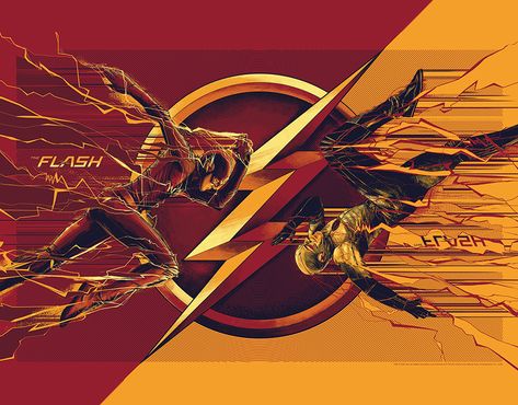 Dc Speedsters, Anti Flash, Mondo Posters, Flash Vs, Reverse Flash, Screen Print Poster, Batman Beyond, Pop Culture Art, Black Panther Marvel