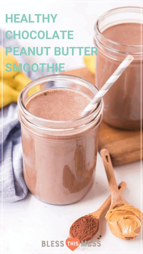 Banana Protein Smoothie, Chocolate Peanut Butter Smoothie, Peanut Butter Banana Smoothie, Meal Replacements, Peanut Butter Smoothie, Breakfast Smoothie Recipes, Chocolate Smoothie, Healthy Breakfast Smoothies, Peanut Butter Protein