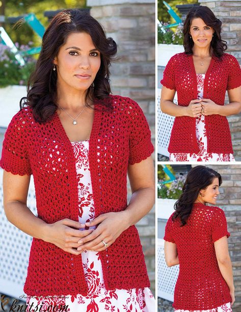 Crochet Jacket Pattern, Crochet Cardigan Pattern Free, Gilet Crochet, Crochet Vest Pattern, Crochet Ladies Tops, Crochet Bolero, Crochet Tops Free Patterns, Crochet Shrug, Crochet Coat