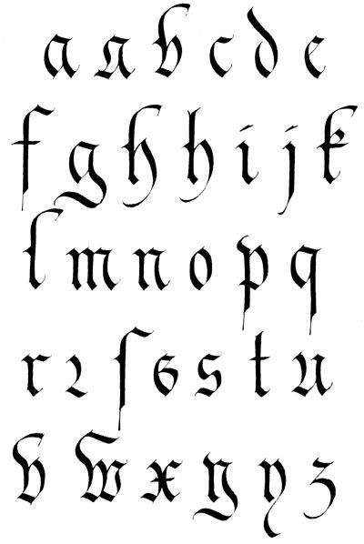 Julien Chazal Gothic Calligraphy Alphabet, Gothic Script Alphabet, Modern Gothic Calligraphy Alphabet, Gothic Calligraphy Alphabet Old English, Gothic Blackletter Calligraphy, Tattoo Name Fonts, English Calligraphy, Calligraphy Tattoo, Lettering Styles Alphabet