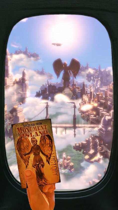 bring us the girl and wipe away the debt #bioshockinfinite #bioshock #aesthetic #collage #sky #clouds #videogames Bioshock Aesthetic, Collage Sky, Bioshock Infinite, Bioshock, Sky Clouds, Aesthetic Collage, Video Games, Collage, Video Game