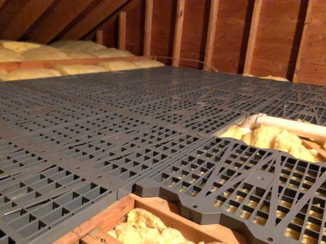 Attic Flooring Ideas, Convert Attic Space, Attic Access Ideas, Attic Flooring Diy, How To Finish An Attic, Attic Workshop, Small Attic Spaces, Converted Attic Space, Attic Storage Ideas