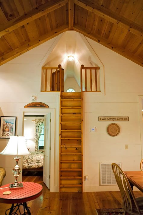 Lofted sleeping nooks. My daughter would be in heaven Sleeping Nooks, Casa Hobbit, Sleeping Nook, Bunk Beds With Stairs, Loft Ladder, Sleeping Loft, Secret Rooms, Houseboat, House Room