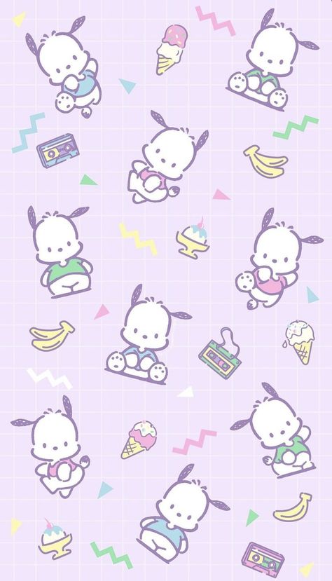 Pochacco Wallpaper, Walpaper Hello Kitty, Sanrio Pochacco, Hello Kitty Crafts, Hello Kitty Images, Cocoppa Wallpaper, Patterns Wallpaper, Snoopy Wallpaper, Hello Kitty Backgrounds