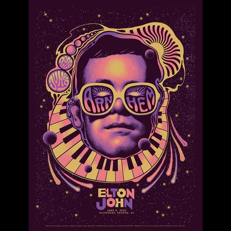 Elton John Poster, Illustration Poster Design, Dorm Posters, Illustration Poster, Dog Parents, Gig Posters, Music Covers, Editorial Illustration, Elton John