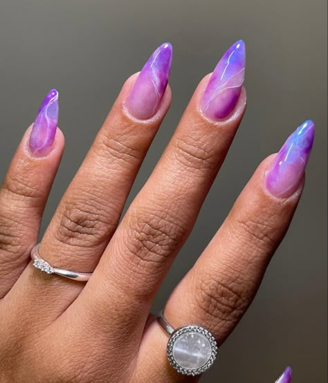 Amethyst Nails, Graduation Nail Designs, For My Bestie, Boho Nails, Purple Nail Art, Graduation Nails, Purple Nail Designs, Purple Nail, Glass Nails