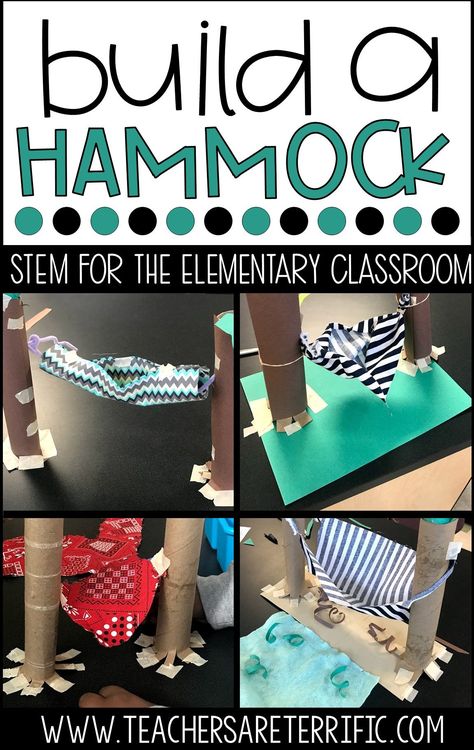 Here’s another fantastic real-life STEM challenge featuring a Hammock! This one is just pure fun (and challenging!) Students must build a model of a hammock. There are two versions of this challenge provided. Both are challenging and full of problem-solving! Stem Engineering Activities, Hammock On The Beach, Elementary Stem, Summer Stem, Stem Students, Stem Engineering, Stem Classes, Engineering Activities, Stem Lesson