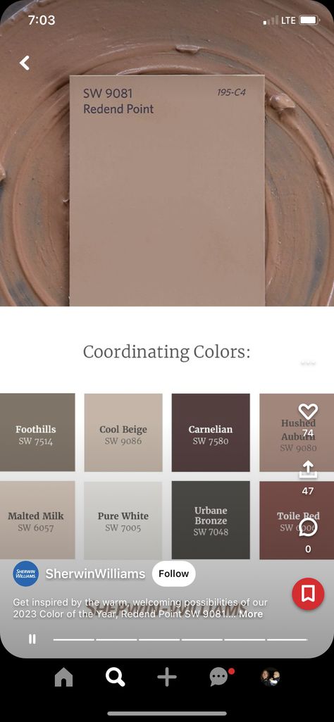 Malted Milk Color Palette, Milk Chocolate Paint Color, Sw Malted Milk, Chocolate Paint, Milk Paint Colors, Interior Colors, Milk Color, Malted Milk, Kids Bedrooms