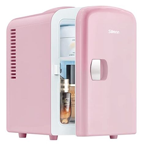 Pink Mini Fridge, Skin Care Fridge, Portable Mini Fridge, Car Cooler, Black Skin Care, Small Fridges, Small Refrigerator, Mini Fridges, Pink Skin