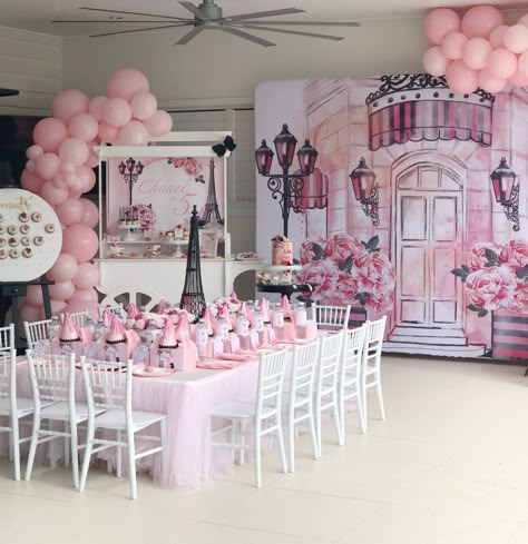 Paris Party Backdrop, Parisian Style Party, Paris Cupcakes, Parisian Birthday Party, Paris Birthday Theme, Paris Themed Birthday Party, Parisian Party, Pink Favours, Paris Birthday Parties