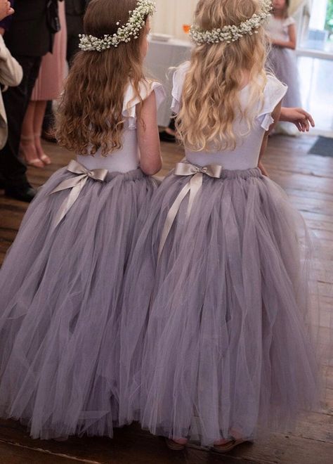 Grey Flower Girl Dress, Tutu Flower Girl Dress, Gray Tutu, Grey Tulle Skirt, Gray Flower Girl, Flower Girl Outfits, Skirt Tulle, Girl Tutu Skirt, Flower Girl Dresses Tutu