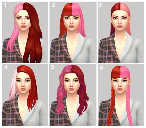 Top 5 hair cc that's split dyed? (Half 1 color & half another) Helloooo! 1 | 2 | 3 4 | 5 | 6 :) xx Sims 4 Cc Maxis Match Split Dye Hair, Sims 4 Cc Hair Half And Half, Half And Half Hair Sims 4 Cc, Sims 4 Cc Hair Half Color, Sims 4 Half Colored Hair, Sims 4 Cc Half And Half Hair, Sims 4 Cc Hair Two Colors, Sims 4 Colorful Hair Cc, Sims 4 Half And Half Hair