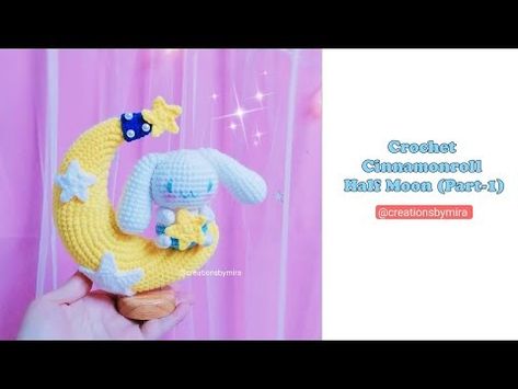 Crochet Cinnamonroll Half Moon (Part-1) 🌙✨️II Tutorial ♡♡ - YouTube Crochet Half Moon, Moon Tutorial, Moon Crochet, Crochet Kitty, Crochet Idea, Amigurumi Tutorial, Hi Everyone, How To Crochet, Crochet Gifts