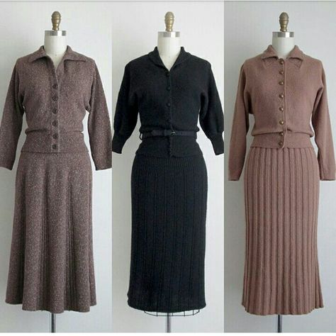 1930s Knit Dress, 1930s Winter Fashion, 1940s Knitwear, 1940s Winter Fashion, 1930s Knitwear, 40s Mode, 1930s Fashion Women, 1940s Women, Vintage Fashion 1930s