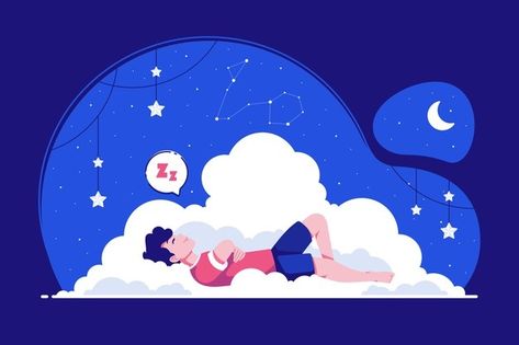 Person Sleeping Illustration, Sleep Illustration Art, Sleeping Artwork, Sleeping Character, Sleep Infographic, Sleep Illustration, Sleeping Illustration, Poster Moodboard, Pillow Illustration