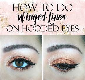 Simple Eye Makeup For Beginners Hooded Eyes, Wing For Hooded Eyes Tutorials, Eyeliner On Hooded Eyes How To Apply, How To Winged Eyeliner For Hooded Eyes, How To Wing Eyeliner Easy, Liner On Hooded Eyes, Hooded Eyes Tutorial, Hooded Lids, Liner Tutorial