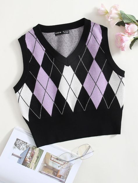 Sweater Vests, Sweater Vest, Collar, Purple, Free Shipping, Flowers, Pink, Blue, White