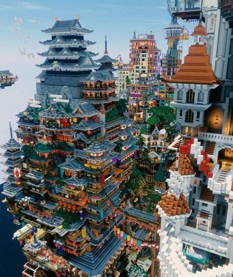 Cyberpunk Minecraft, Japanese Cyberpunk, Minecraft Building Guide, Minecraft Statues, Rumah Minecraft Sederhana, Minecraft Structures, Bangunan Minecraft, Minecraft Cottage, Diy Minecraft