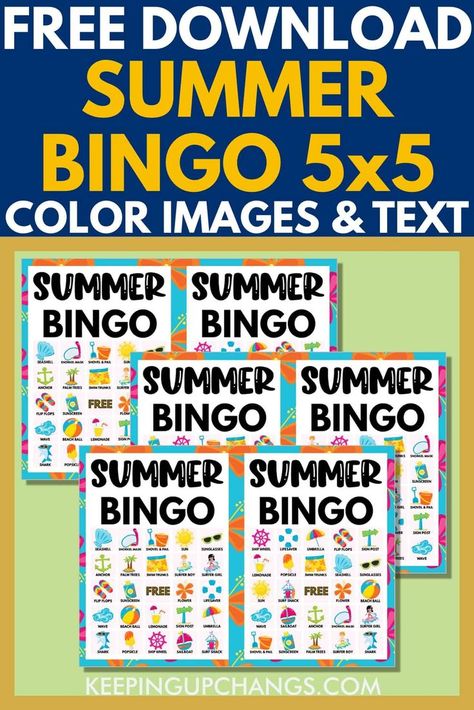 Beach Themed Activities For Seniors, Beach Bingo Cards Free Printable, Bingo Pictures, Beach Printables, Beach Bingo, Wedding Gathering, Beach Party Games, Summer Bingo, Umbrella Beach