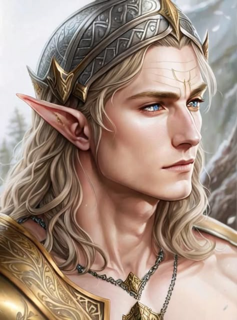 Autumn Eladrin Male, Elf Wizard Male, Blonde Elf Male, Fantasy Elf Male, Horned Elf, High Elf Male, Male Fairy, Male Elf, Elf Man