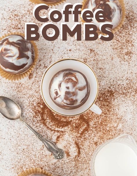 Avocado Desserts, Coffee Bomb, Diy Coffee Drinks, Instant Espresso, Diy Hot Chocolate, Hot Chocolate Cocoa, Hot Chocolate Bomb, Creamer Recipe, Easy Coffee Recipes