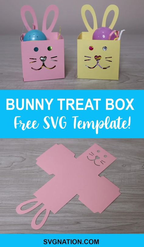 Easter Gift Boxes Diy, Easter Silhouette Projects Ideas, Easter Crafts Cricut Ideas, Easter Gift Card Ideas, Diy Cricut Easter Projects, Bunny Svg Free Cricut, Easter Gift Boxes Ideas, Easter Diy Baskets, Easter Crafts Cricut