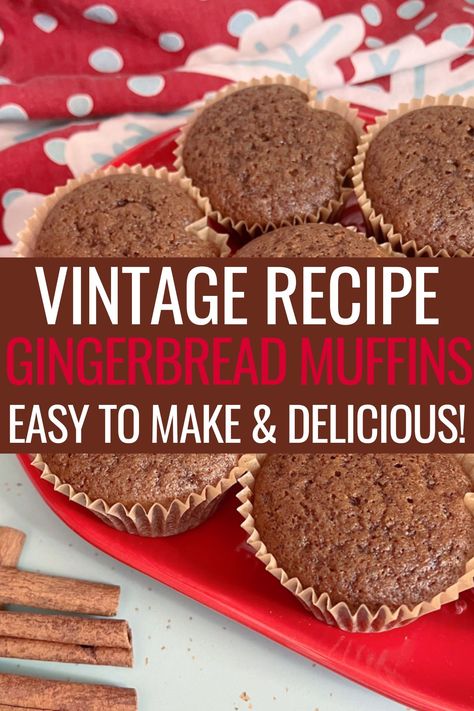 Gingerbread Muffins Recipe, Jasons Deli, Vintage Gingerbread, Molasses Muffins, Gingerbread Muffins, How To Make Gingerbread, Yummy Fall Recipes, Apple Sauce Recipes, Gingerbread Recipe