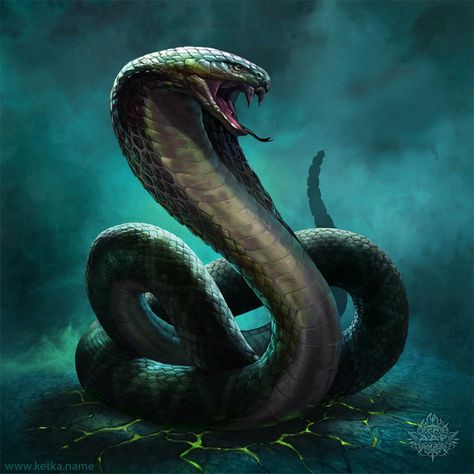 ArtStation - Snake, Maria Trepalina Snake Monster, Snake Painting, Poisonous Snakes, Cobra Art, Giant Snake, Snake Wallpaper, Snake Drawing, Cobra Snake, Snake Art