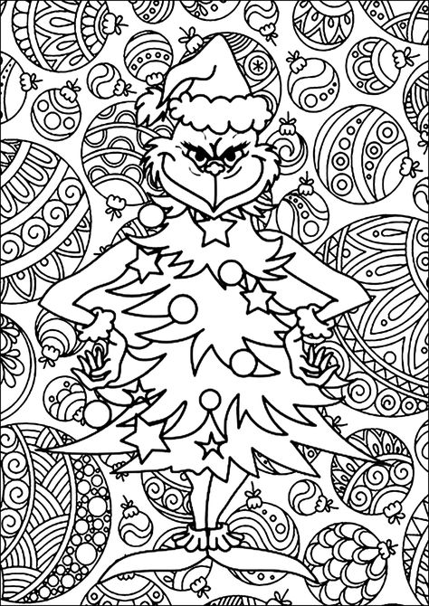 The Grinch disguised as a Christmas tree - JustColor.net : Free printable coloring pages for adults and kids Funny Christmas Coloring Pages, Coloring Pages Grinch, Grinch Color By Number, Grinch Activity Sheets, Coloring For Adults Free Printable, Christmas Colouring In Pages, Christmas Coloring Pages Grinch, Christmas Coloring Pages For Adults Free, Printable Coloring Pages Christmas