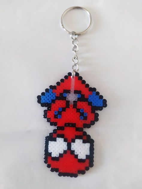 Car Hama Beads, Spiderman Melty Beads, Pyssla Ideas Spiderman, Baseball Perler Beads, Perler Bead Keychain Ideas, Pyssla Ideas Cute, Pisla Ideas, Perler Beads Keychain, Pyssla Ideas