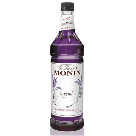 Amazon.com: Monin - Lavender Syrup, Aromatic and Floral, Natural Flavors, Great for Cocktails, Lemonades, and Sodas, Non-GMO, Gluten-Free (1 Liter) : Grocery & Gourmet Food Monin Syrup, Lavender Cocktail, Amazing Drinks, Lavender Syrup, Flavored Syrup, Birthday List, Unhealthy Food, Gourmet Food, Non Gmo