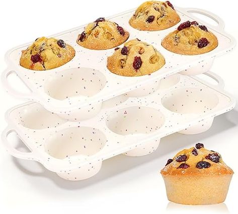 Amazon.com: CAKETIME Large Muffin Pan, Metal Reinforced Frame 3.5 Inch Jumbo Silicone Muffin Pan Nonstick 6 Cups for Baking Jumbo Muffin, Frittatas, Jumbo Cupcakes 2 Pack Confetti: Home & Kitchen Baked Egg Muffins, Silicone Muffin Pan, Jumbo Muffins, Large Cupcake, Mini Pumpkin Pies, Cupcake Pans, Homemade Muffins, Muffin Cake, Baking Muffins