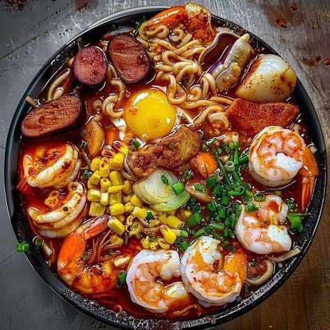 Seafood Boil Ramen, Seafood Ramen, Ramen Ingredients, Mixed Seafood, Seafood Shrimp, Seafood Mix, Seafood Recipe, Ramen Recipes, Vegetable Broth