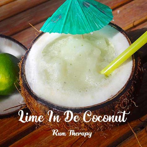 Lime in de Coconut Rum Drink Recipes, Cocktails To Go, Coconut Cocktails, Backyard Tiki Bar, Coconut Cocktail, Lime In The Coconut, Ice Popsicles, Rum Recipes, Coconut Drinks