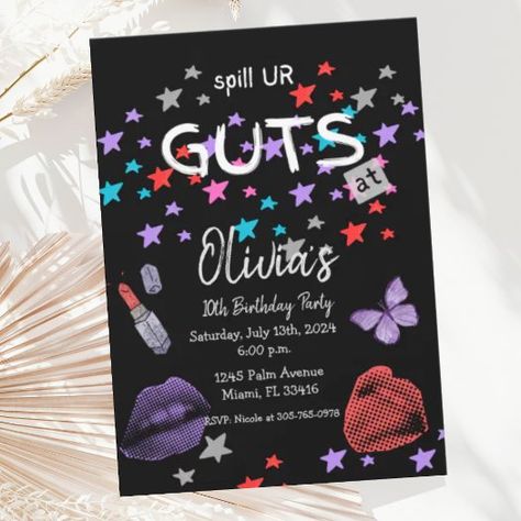 Trendy Grunge Music Tween Teen Birthday Party Favor Boxes | Zazzle Olivia Rodrigo Party Ideas, Purple Themed Birthday Party, Bday Dresses, Teen Birthday Invitations, Teen Birthday Party, Purple Music, Music Birthday Party, 18th Birthday Party Themes, Olivia Lyrics