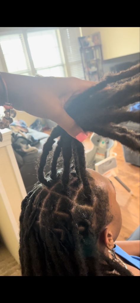 Square Parts Locs, Large Locs, Medium Size Locs, Retightening Locs, Products To Retwist Locs, Medium Traditional Locs, Loc Retwist Products, Locs Hairstyles, Large Size