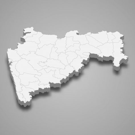 Map state of india | Premium Vector #Freepik #vector #border #map #isometric #country Maharashtra Map, Bangkok Map, English Typing, Birthday Background Design, Vector Border, 3d Map, India Map, Shivaji Maharaj, States Of India